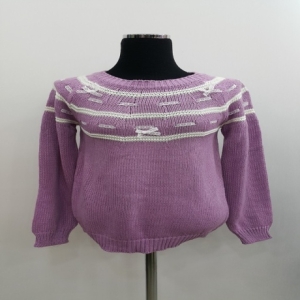 포인트 라운드 레이스패치 데일리 F160205-1 니트