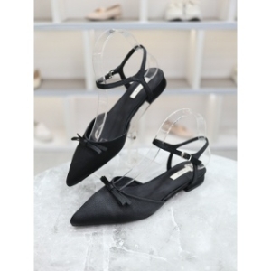아리 새틴 리본 플랫 슬링백 샌들 2cm BLMD500343