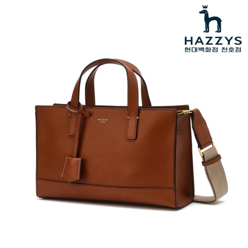 헤지스 ACC HJBA4E890 브라운 로고배색 가죽 토트백