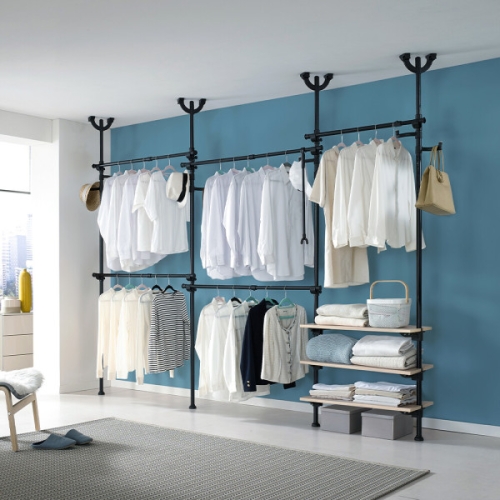 롯데알미늄 이지온 튼튼한 드레스룸 시스템 행거 EOB-406 Plus