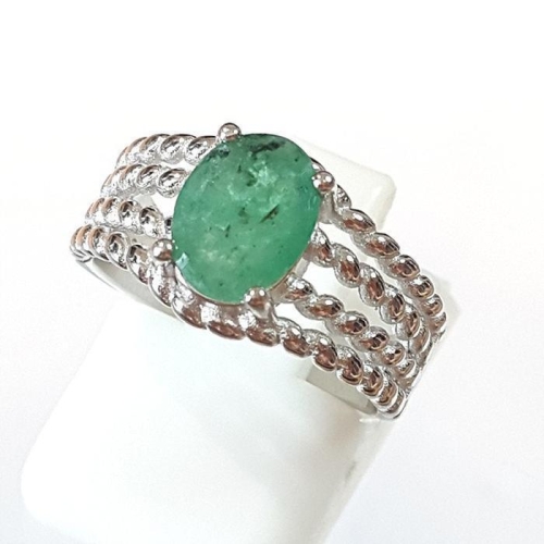 블루케이  엔틱에메랄드 원석 반지240413-10탄생석