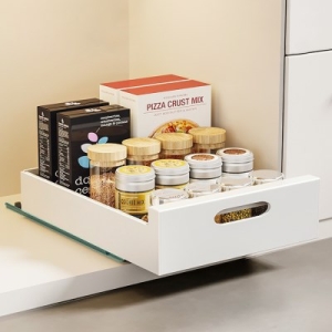 디유  무타공 철제 슬라이딩 수납함 밥솥 선반_수납장 정리함