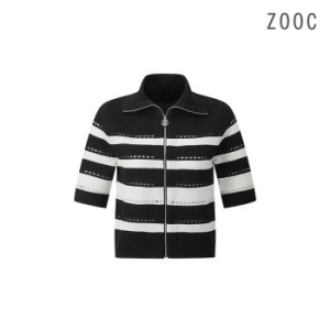 ZOOC 집업 단가라 크롭 가디건 BK_V242KSL931