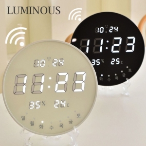 루미너스  온습도 WIFI 자동시간설정 LED 벽시계