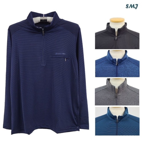 에스엠진 SMJ1779 남자 긴팔 차이나 카라 티셔츠 남성 반집업 긴팔티 봄 여름