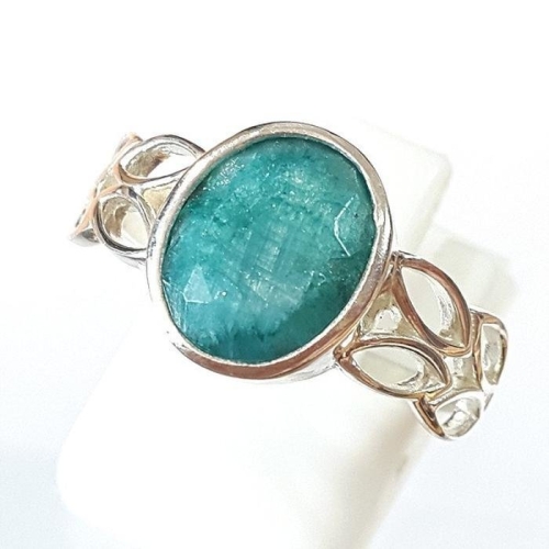 블루케이  엔틱에메랄드 원석 반지240413-17탄생석