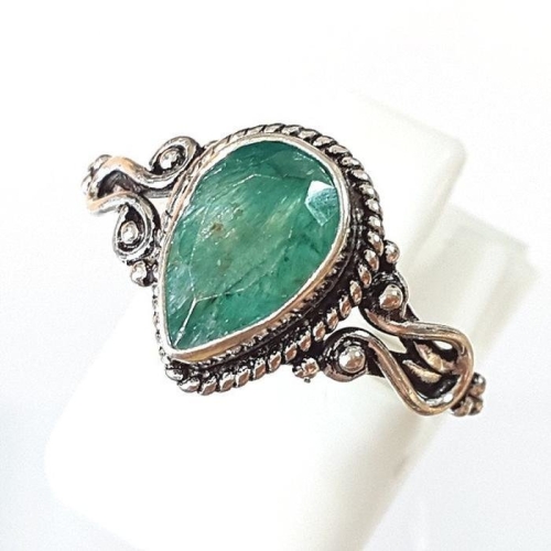 블루케이  엔틱에메랄드 원석 반지240413-19탄생석