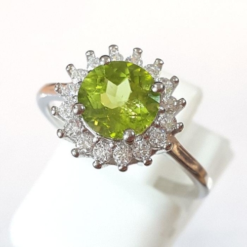 블루케이  하이퀄 페리도트원석 반지240413-01탄생석