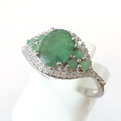 블루케이  엔틱에메랄드 원석 반지240413-21탄생석