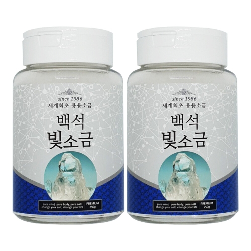 백석빛소금 용융소금 용기형250g 2개 불순물제로 출시기념 1개더 2+1