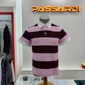 파사디  남성 스트라이프 우븐 에리반팔티셔츠WI_Q23MTY073M1