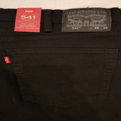 리바이스바디웨어 541 Athletic Taper Mens Stretch Jeans 38x29 W38/L29 Black Jet 181810..