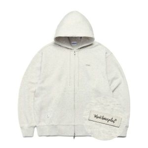 마크곤잘레스 MARK GONZALES SIGN LOGO WAPPEN OG SWEAT ZIP-UP HOODIE OATMEAL Z241UZ..