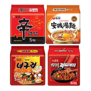 농심  신라면5개 + 안성탕면5개 + 얼큰한너구리5개 + 사천짜파게티4개