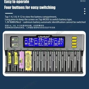 LiitoKala  Lii-S12 12 슬롯 S8-Slot 18650 배터리 충전기, 20700 Lion