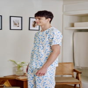 비너스 라운드형 면인견 남성 반팔 여름 상의홈웨어-VEV3837M