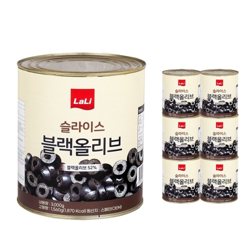 푸드올마켓  라리 슬라이스 블랙올리브 3kg