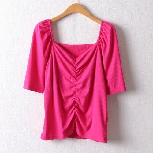 아이우먼 바게트앞주름반팔티 YPD363M405 빅사이즈