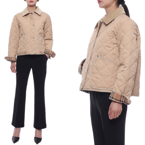 버버리 여성 랜포드 퀼팅 체크 자켓 8078520