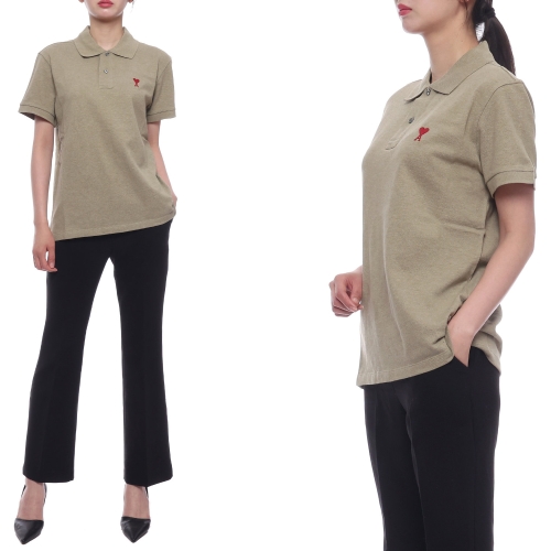 아미 여성 하트 로고 폴로 반팔티셔츠 UPL001 760 366 W 24S