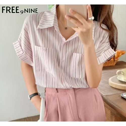 프리나인 배색줄롤업남방FRB41182A