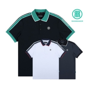 레인메이커  블록 테이프 카라 티셔츠 골프 남성 반팔티셔츠 R32MCT09