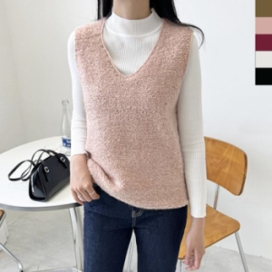 라일리 Rly 2L-UPP 1028 여자러블리 뽀글이 니트조끼 13528360