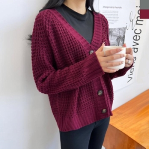 라일리 Rly 2L-UPP 1000 여자심플버튼 와플니트 가디건 13528194