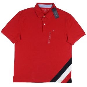 타미힐피거 남성 반소매 칼라 캐주얼 폴로 셔츠 레드 78J9602600 Tommy Hilfiger
