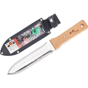 니사쿠  NJP640 료바가타 호리호리 벌초 파내기 나이프더블 샤프 에지 일본 스테인리스 스틸 7.25인치 블레