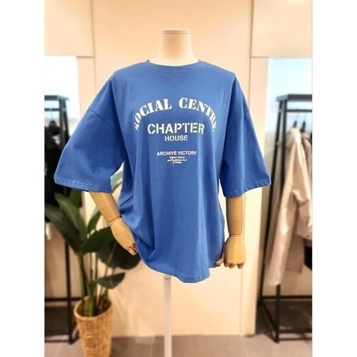 미스칸트 챕터 삼각 라운드넥 반팔 티셔츠 블루 KPTSO408BL