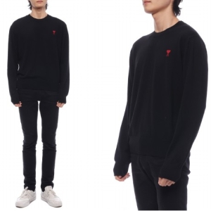 아미 남성 하트 로고 울 니트_BFHKS111 KN0025 001