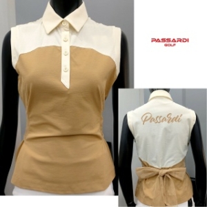 파사디  여성골프 쉬폰 리본 카라티 P24MTL184MBE