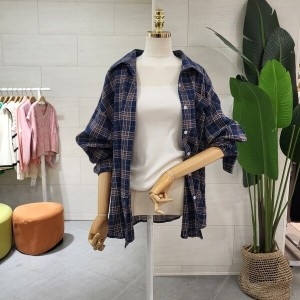 에잇컨셉 머쉬 린넨 체크 남방 C23E7FNB040