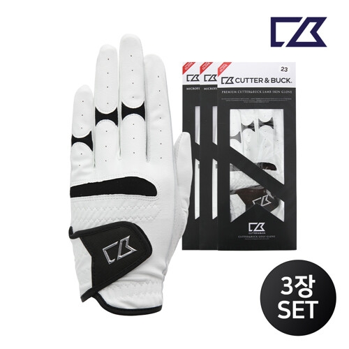 커터앤벅  공용 반양피 골프장갑 3장 1세트 CBU3AGV313 단품 색상화이트사이즈19