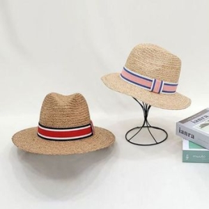 애슬릿 밀짚 리본띠 남여공용 페도라 모자 34301227