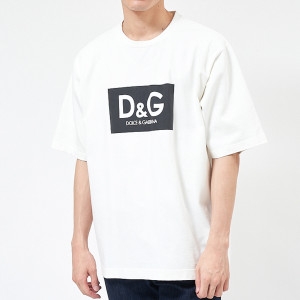 돌체앤가바나 DOLCE GABBANA 남성 반팔 티셔츠 DG프린트 G8NG4T HU7IL 화이트