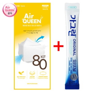 에어퀸 KF80 황사마스크 미세먼지 대형 50매 .100매 이상 동아제약 가그린 10ml 3포 증정