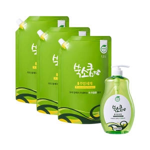  쑥소쿰 주방세제 750ml + 리필 1.2L [본품1개+리필3개]