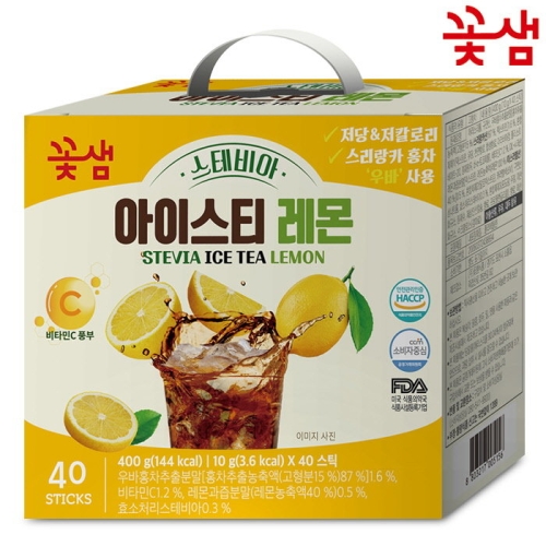 꽃샘식품 꽃샘 스테비아 아이스티 레몬 40개입