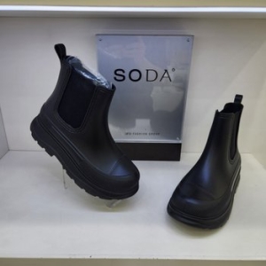 소다 여자 둥근코 데일리 캐주얼 4Cm 첼시 레인숏부츠 FIB402