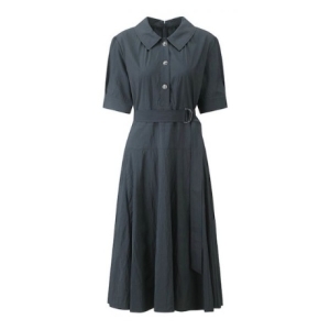 ZOOC 카라넥 벨티드 반팔 원피스 CG_V232PSE937