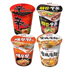 농심  신라면컵6개 + 안성탕면컵6개 + 튀김우동컵6개 + 새우탕컵6개