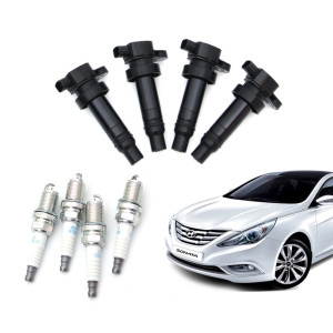 현대모비스  YF소나타 점화플러그 점화코일 교체 세트 이그니션코일