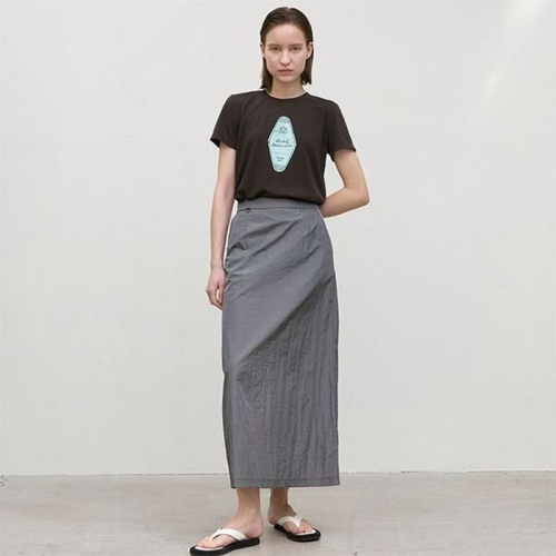 나인 벤슨 세미 A라인 롱 스커트 SK-4935