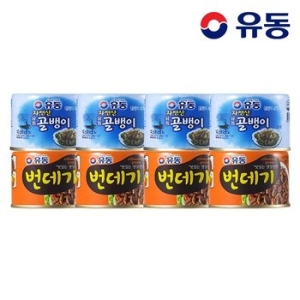 유성물산교역 유동 자연산골뱅이 140g 4개 + 번데기 130g 4개