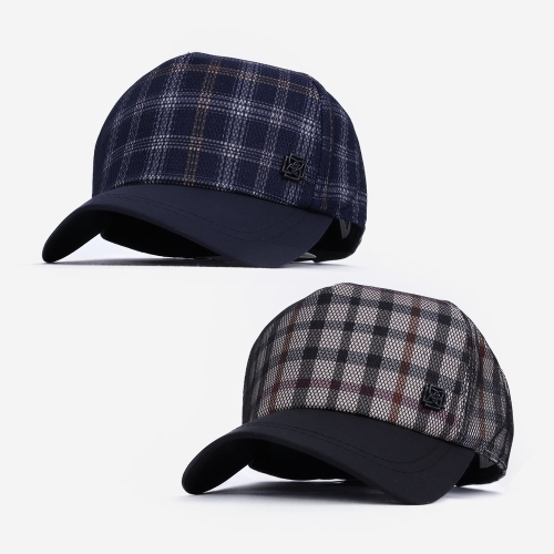 닥스 체크 메쉬 배색 5각캡_DK46MPK001