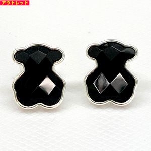 TOUS  아울렛 SV925 귀걸이 패싯 베어 15mm 실버 925 오닉스 715433500 레터 팩 플러스 첨부