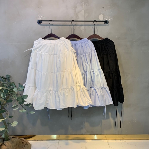 씨샵인더룸 유타 리본 티어드 밴딩 롱 스커트 3color C