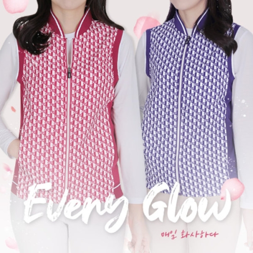 이지바이 KT알파 쇼핑 온라인 다이아신 여성 데일리 신축성 디테일 라인 집업 패턴 부분 메쉬 지퍼 파크 골프 조끼 W5SV08 일상..